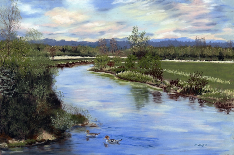 Waterway with Pin Tails by Susan Swapp, Soft Pastels