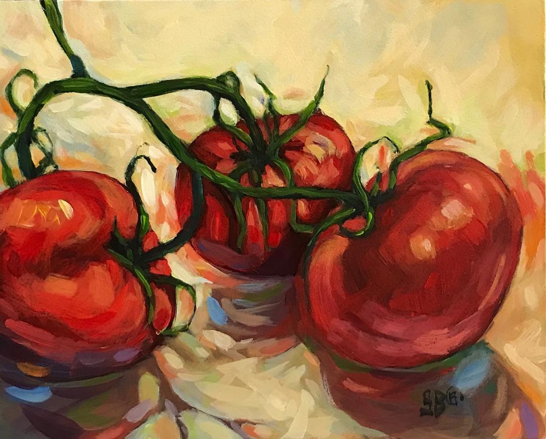 Ripe Tomatoes by Scot Briscoe, Acrylic
