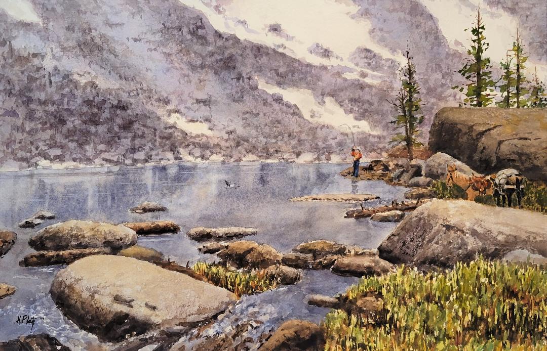 Upper Cathedral Lake by Rusty Platz, Watercolor
