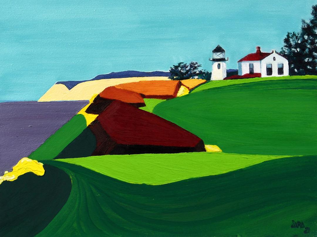 Fort Casey Lighthouse by Sara Pendergast, Acrylic