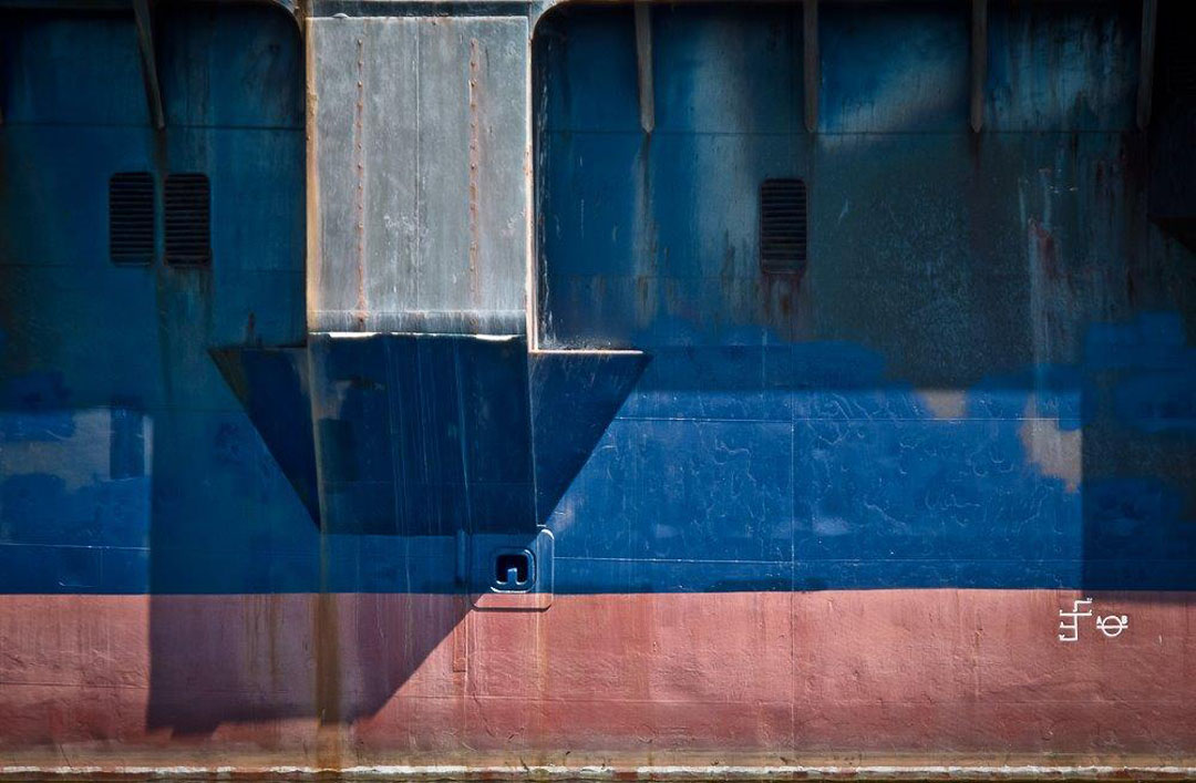 Ship Hull in Blue by Jeff Harrison, Photography