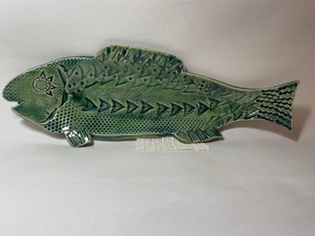 Green Fish by Diane Kallaway, Pottery