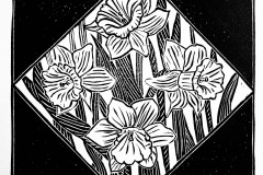 Daffodils 2 by Hannah Mason, Linocut Print