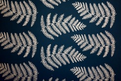 Gold Ferns Pattern by Hannah Mason, Linocut Print