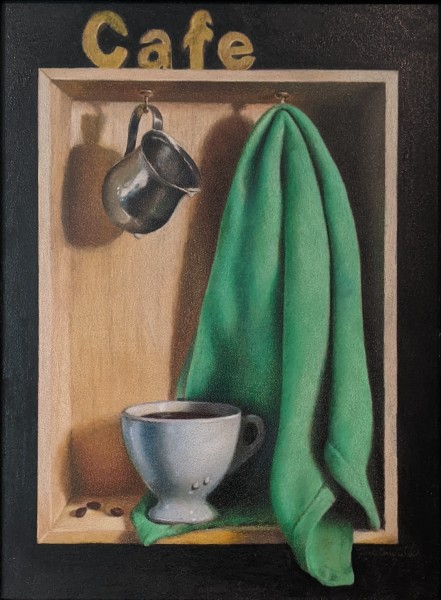 Cafe by Nicole Caulfield, Colored Pencils