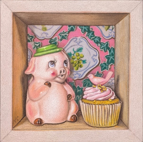 Piggy by Nicole Caulfield, Colored Pencils