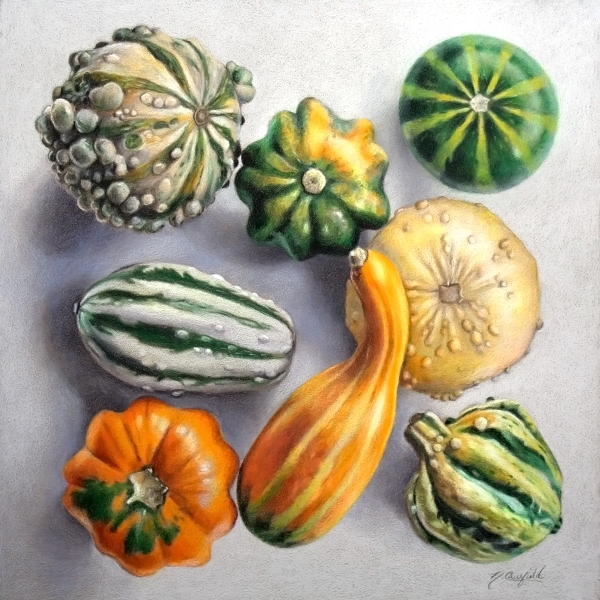 Gourds by Nicole Caulfield, Colored Pencils