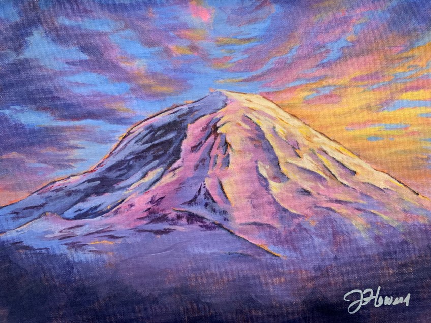 Mt Rainier by Jan Flowers, Acrylic