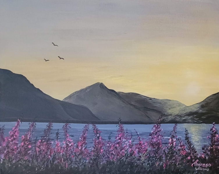 Fireweed Sunset by Theresa Williams, Acrylic