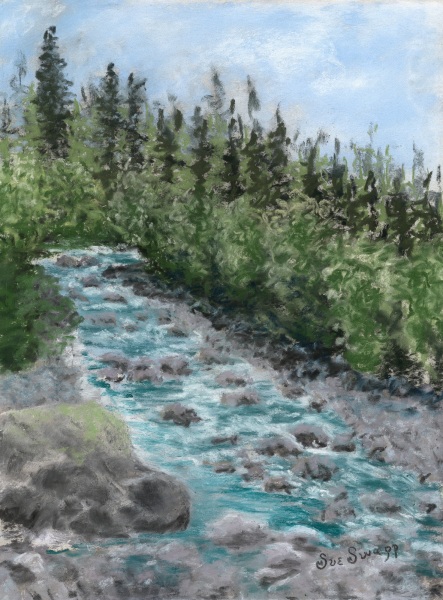 Small-Rapids-Pastel-by-Susan-Swapp