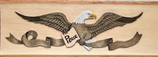 Peace Eagle by Naomi Schneider, Woodcut