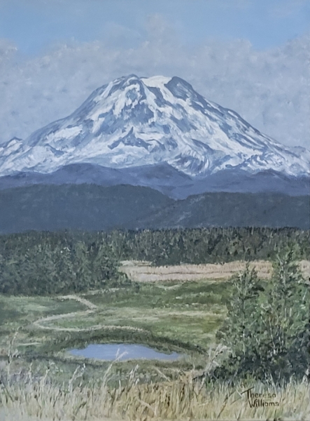 Mount Rainier View by Theresa Williams, Acrylic