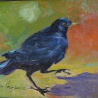 CROW-TAI-CHI-Delores-Haugland-Oil-8in-x-10in-425.-sale-319.61