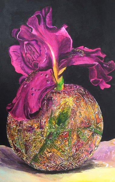 Iris and Crystal by Lynnea Mattson, Watercolor
