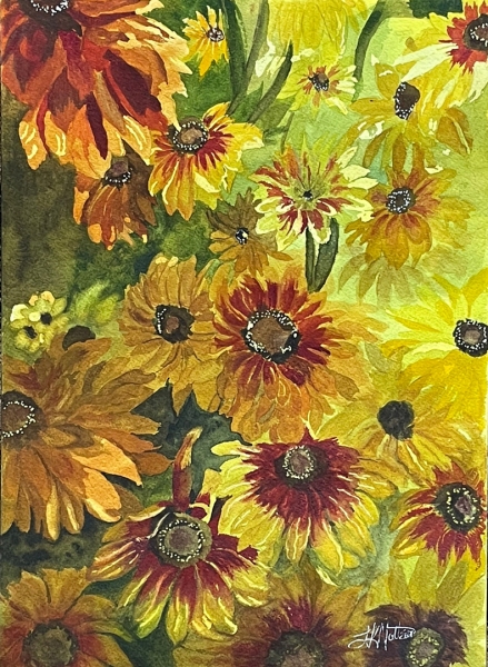 Drive Way Flowers by Lynnea Mattson, Watercolor