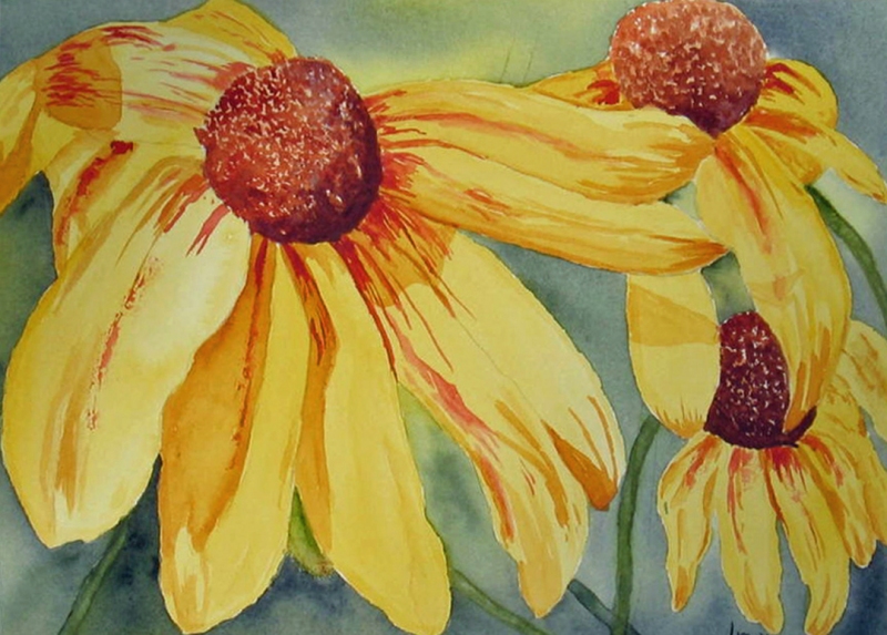 Yellow Daisies by Lynnea Mattson, Watercolor