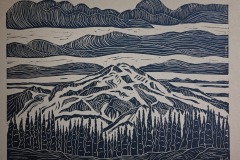 Glacier Peak Brown by Hannah Mason, Linocut Print