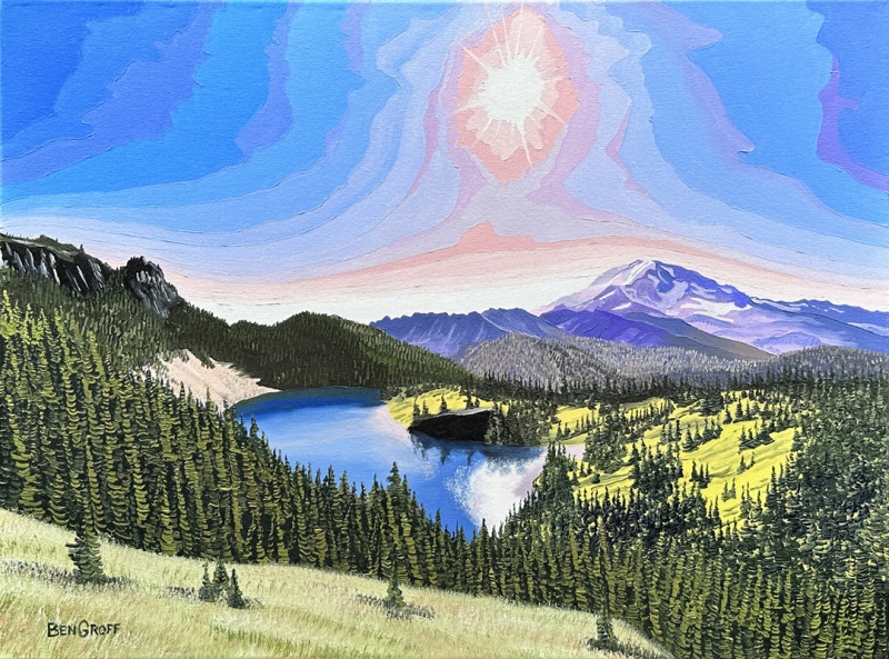 Eunice Lake and Mt Rainier by Ben Groff, Oils