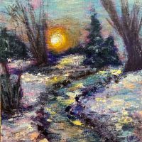 Lynn-Dong-Winter-Sunset-by-the-Stream